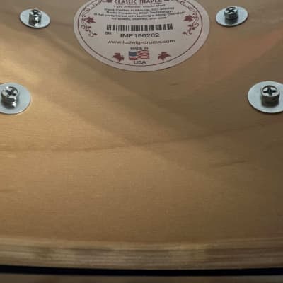 Ludwig 6.5" x 14" Classic Maple Snare Drum - Red, White and Blue Sparkle image 4