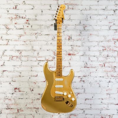 USED Fender - Custom Shop Limited Edition - '55 Bone Tone - Stratocaster Electric Guitar - Aged HLE Gold - w/ Hardshell Case - x0346 image 2