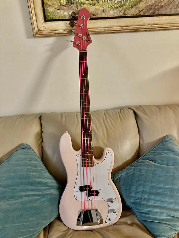 GAMMA j-21 ‘P’ bass 2016  - Two tone Coral and Fiesta pink image 1