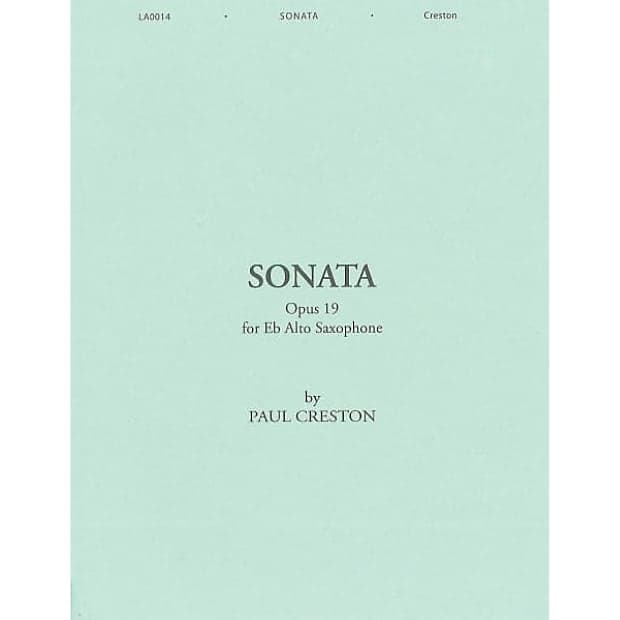 Sonata, Op. 19, For E-Flat Alto Saxophone image 1