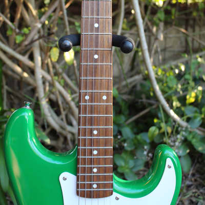 Johnson AXL S-Style Transparent Green Electric Guitar w/ Case & new Fender knobs image 14