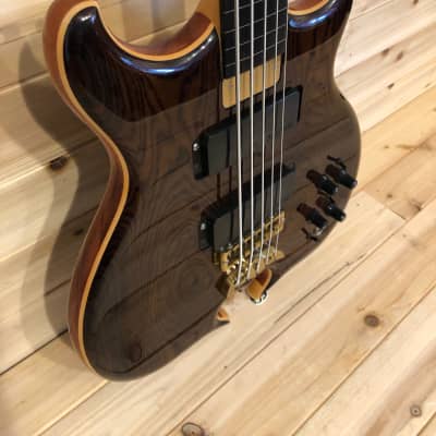 Alembic Mark King Deluxe Custom Lined Fretless 5 string Bass 2002 CocoBolo LED's image 10