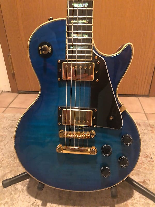 AIO SC77 Les Paul Electric Guitar Blue Burst | Reverb