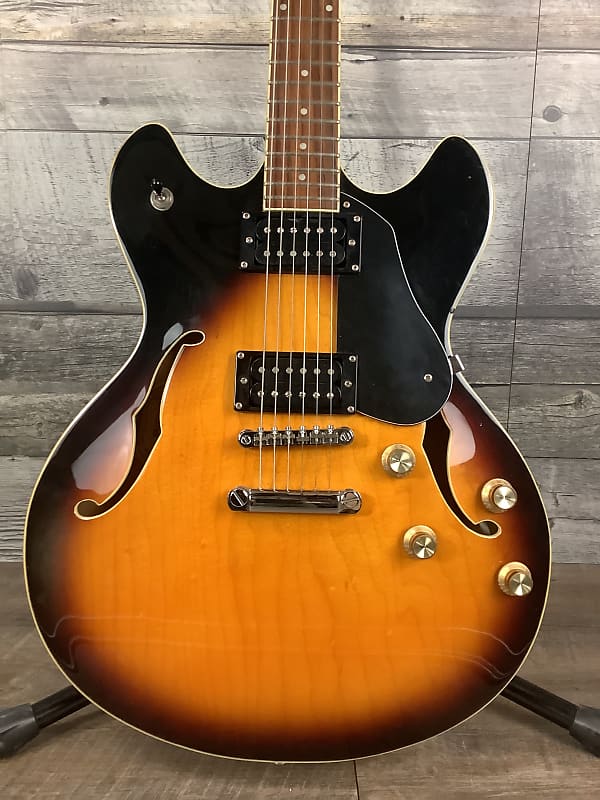 Washburn HB-30 サンバースト Washburn HB30 Semi-Hollowbody Dual Humbucker Electric Guitar
