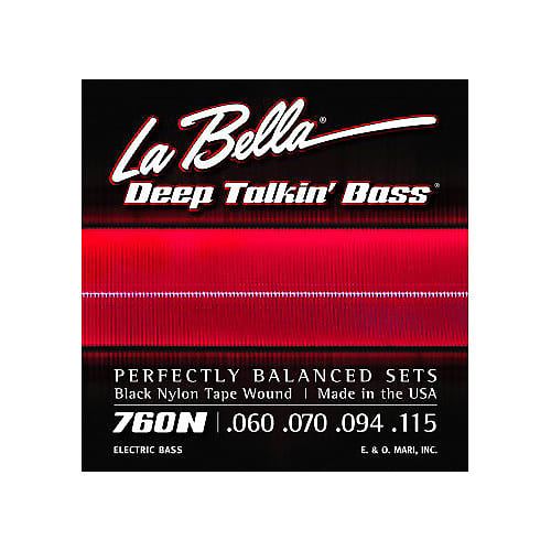 La Bella 760N Deep Talkin Bass Black Nylon Tape Wound 60-115 image 1