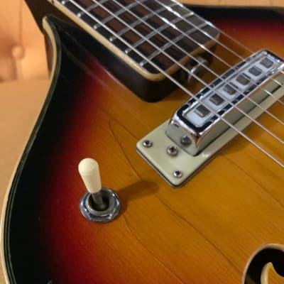 Vintage 1960s Teisco Blackjack Violin Hollowbody Electric Guitar image 9