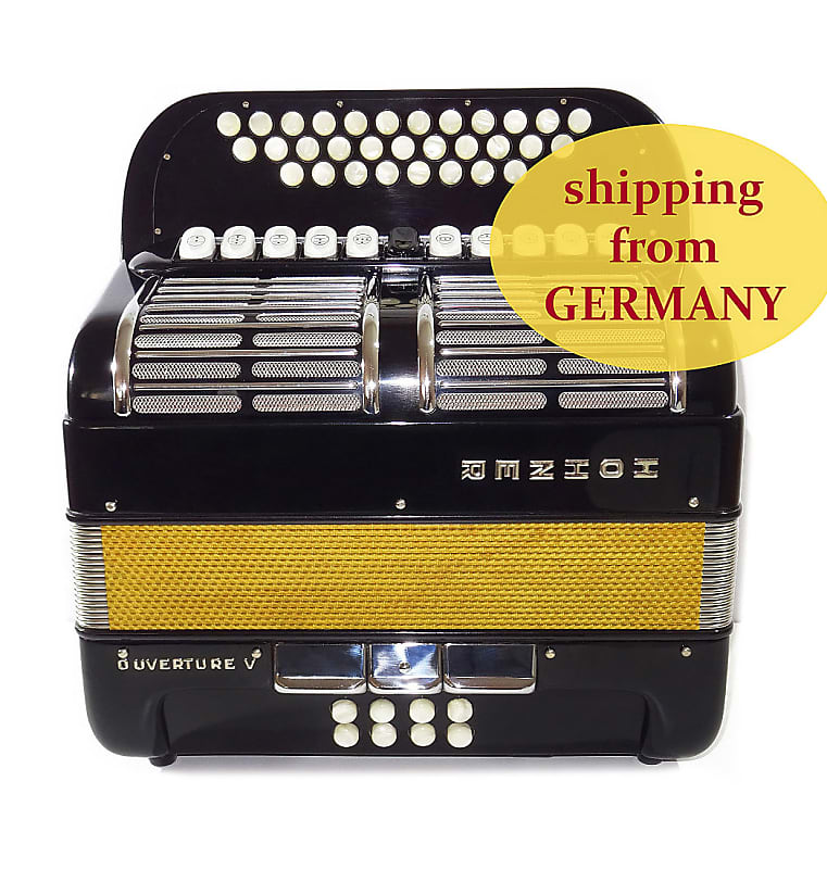 Immagine Close to New! Hohner Ouverture V Diatonic Original German Squeezebox, Button Accordion Garmon, Straps 2040, Rare Luxury Harmonica, Fantastic sound! - 1