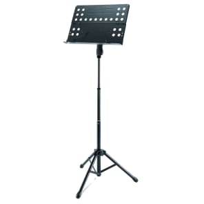 Hercules BS311B EZ Clutch Perforated Orchestra Music Stand w/ Tilting Base, Swivel Legs