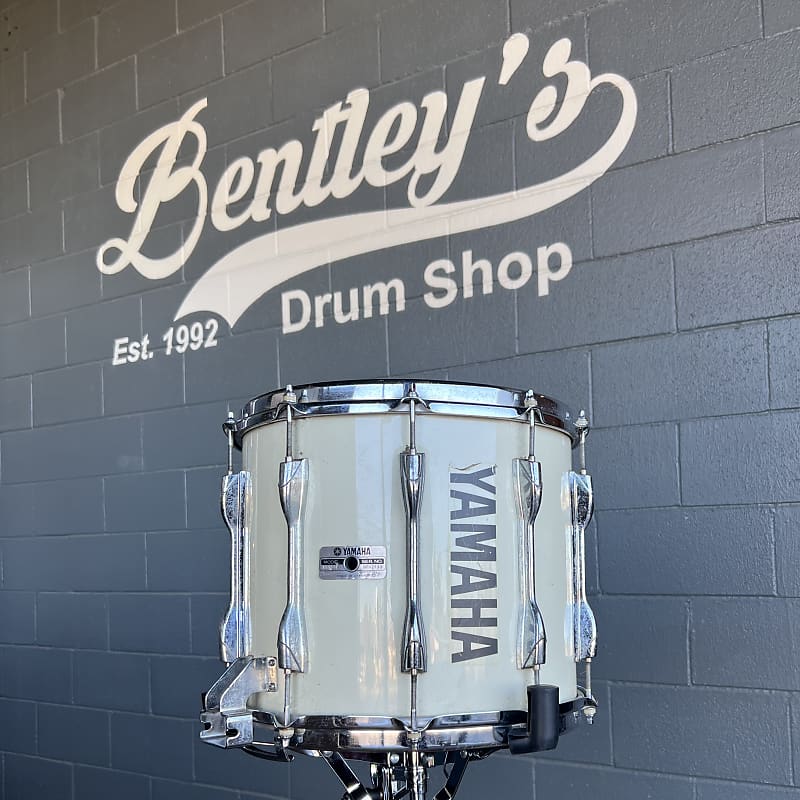1980's Yamaha MS7014 MIJ Marching Snare Drum in White Reverb