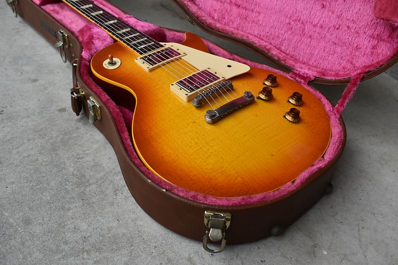 1982 Greco “Super Real” Mint Collection EG58-120 Transitional Model Cherry  Sunburst Lacquer w/OHSC, Dry P/Us, Long Tenon Neck, 8.8lbs, MIJ, Japan, 