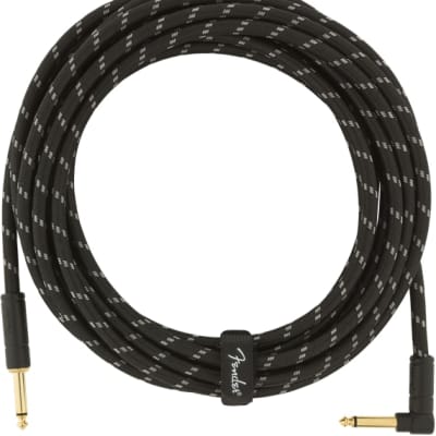 Fender Deluxe BLACK TWEED Guitar/Instrument Cable, Straight-Right Angle, 18.6'ft image 6