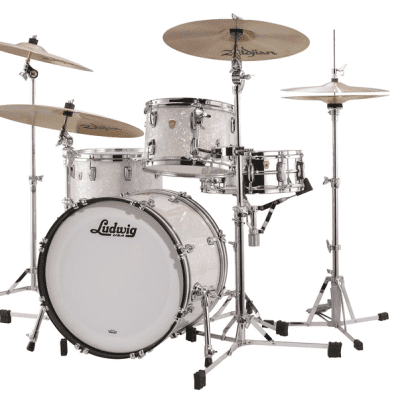 Ludwig Classic Maple White Marine Pearl Downbeat 14x20, 8x12, 14x14 Drum Shells Made in USA | Authorized Dealer image 3