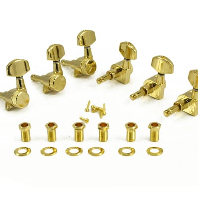Kluson Locking Tuners, 3x3 - Large Metal Button, Gold KCDL-3-G