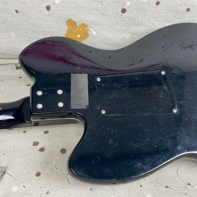 1967 Meazzi Hollywood Jupiter Tenore Bass VI Baritone Guitar 1960's Black Vintage Made in Italy for Repair image 17