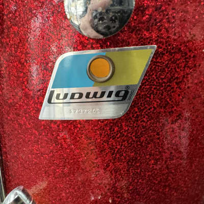 Ludwig 14" Marching Snare Drum 70's - Red Sparkle image 9