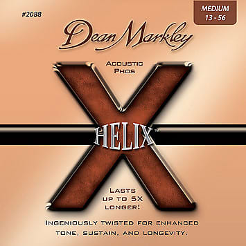 Dean Markley Helix 2088 acoustic 13-56 medium 92/8 phosphor bronze guitar strings image 1