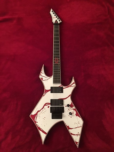 BC Rich Joey Jordison Warlocky JJSWBS- blood spatter white