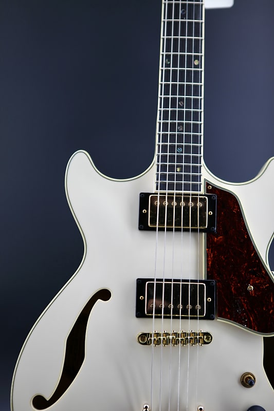 Ibanez AMH90-IV Artcore Expressionist Ivory | Reverb