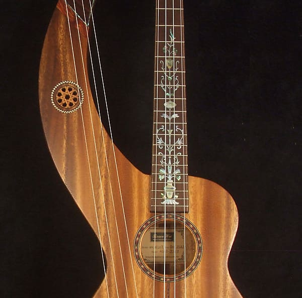 Bruce Wei Handmade Solid Acacia Tenor Harp Ukulele Hard Case HU17 2058 Reverb