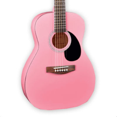 Jay Turser JJ43-PK Dreadnought Basswood Body 3/4 Size Mahogany Neck 6-String Acoustic Guitar - Pink image 2