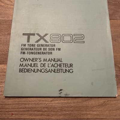 Yamaha TX802 Owner’s manual