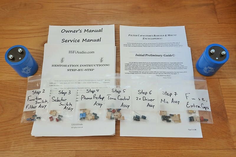 Sherwood HP2000 restoration kit filter capacitor repair rebuild fix  			