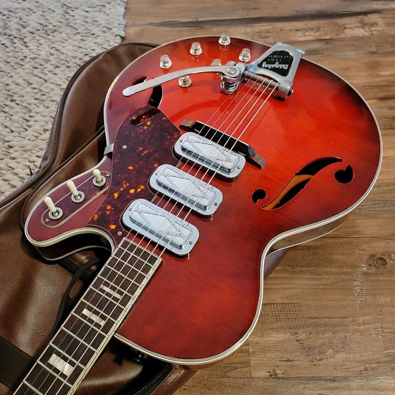 1965 Silvertone H1454 Electric Guitar Red Burst Excellent Reverb