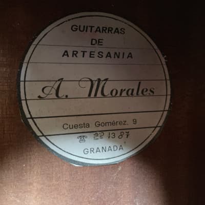 Antonio Morales (?) A. Morales Classical Guitar with Case and Strap image 24