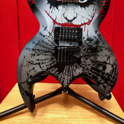 Handpainted Joker Batman Bat shape Brownsville Guitar | Reverb