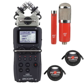 Zoom H5 Portable Handheld Audio Field Recorder Bundle + MXL Mics + XLR Cables