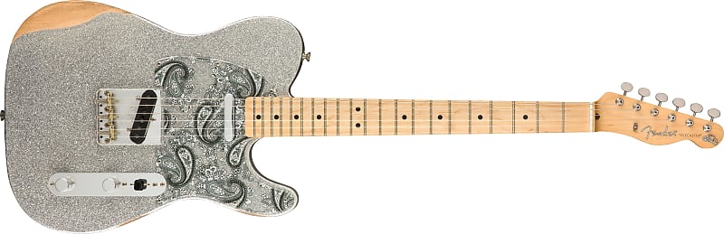 Fender Brad Paisley Road Worn Telecaster, Maple Fingerboard, Silver Sparkle image 1