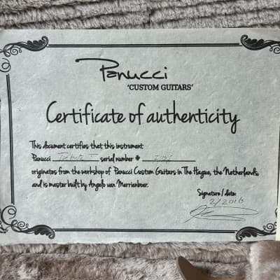 Panucci Tribute T Redwood Handbuilt with Certificates & Case image 3