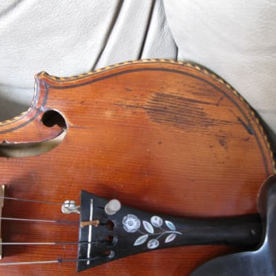 Vintage Violin with Beautiful Inlays, 4/4 c1880 image 17