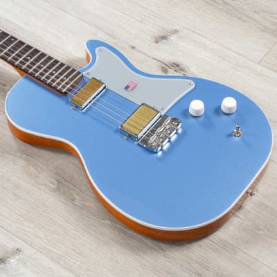 Harmony Standard Jupiter Thinline Semi-Hollow Guitar, Rosewood Fretboard, Sky Blue image 10