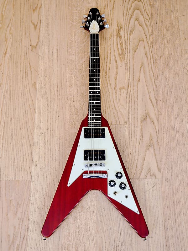 1977 Greco FV600 Flying V Vintage Electric Guitar Cherry
