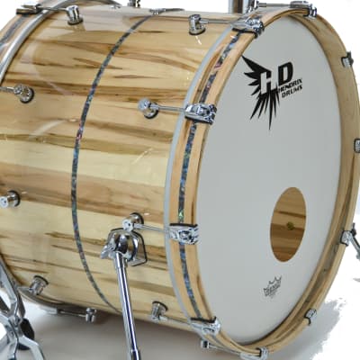 Hendrix Archetype 5pc Stave Ambrosia Maple Drum kit w/ Mother of Pearl inlay image 7