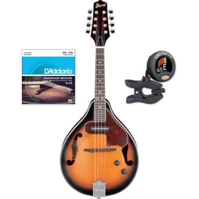 Ibanez M510EBS A-Style Mandolin, Brown Sunburst High Gloss with Strings and Tuner image 1