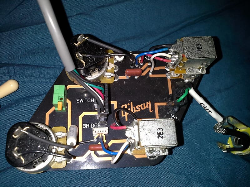 Gibson Les Paul control board with 4 push pull pots Reverb