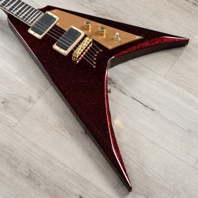 ESP LTD KH-V Kirk Hammett Signature Guitar, Ebony Fretboard, Red Sparkle image 1