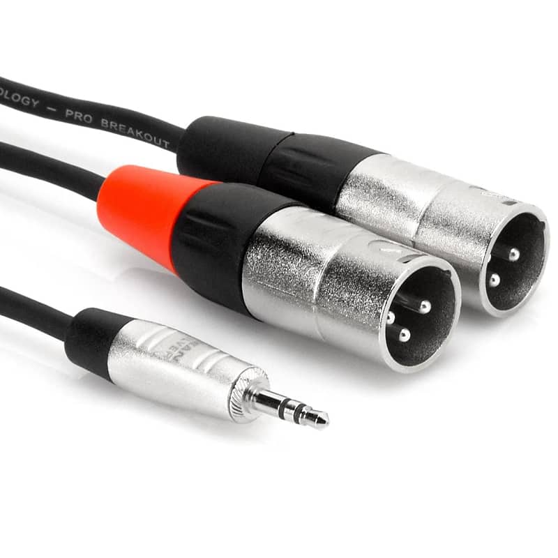 Hosa Pro Stereo Brekout Cable | REAN 3.5mm TRS to Dual XLR3M image 1