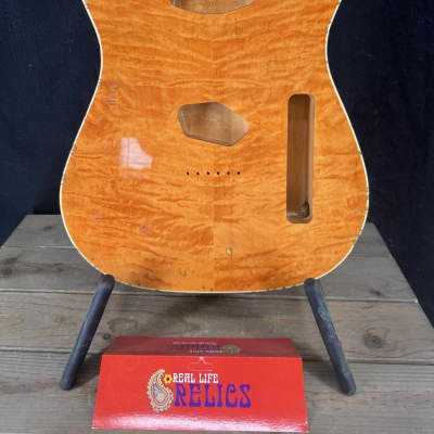 Real Life Relics Tele® Telecaster® Body Aged Amber Flame Maple Top Double Bound image 1