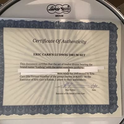 Eric Carr of KISS Personal Drum Set 1989 Custom HITS Tour Cannon 24x32 Bass Drums Authenticated COA image 10