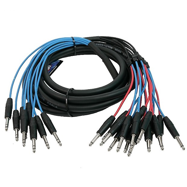 Elite Core Audio IS81615 8-Channel 1/4" TRS to 16-Channel 1/4" TS Snake Cable - 15' image 1
