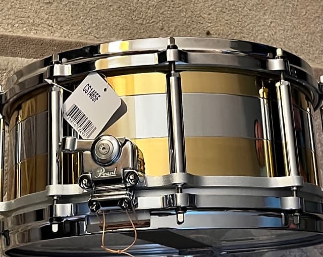 Pearl Chad Smith Signature Tricolon 6.5x14 Snare Drum RARE 2015 Steel and  Polished Brass