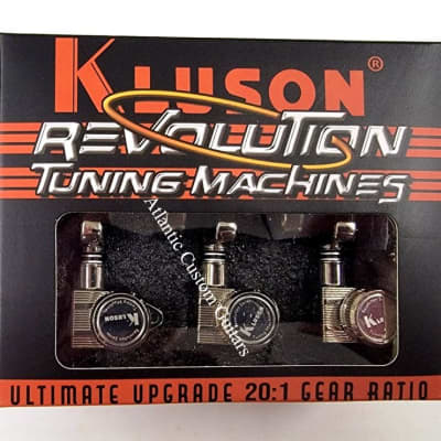 Kluson Revolution Locking Tuners 3+3 20:1 Ratio, KREL-3-C - Chrome image 4