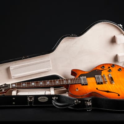 Collings SoCo Deluxe Semi-Hollow Carved Flame Maple and Mahogany Iced Tea Sunburst Custom NEW image 24