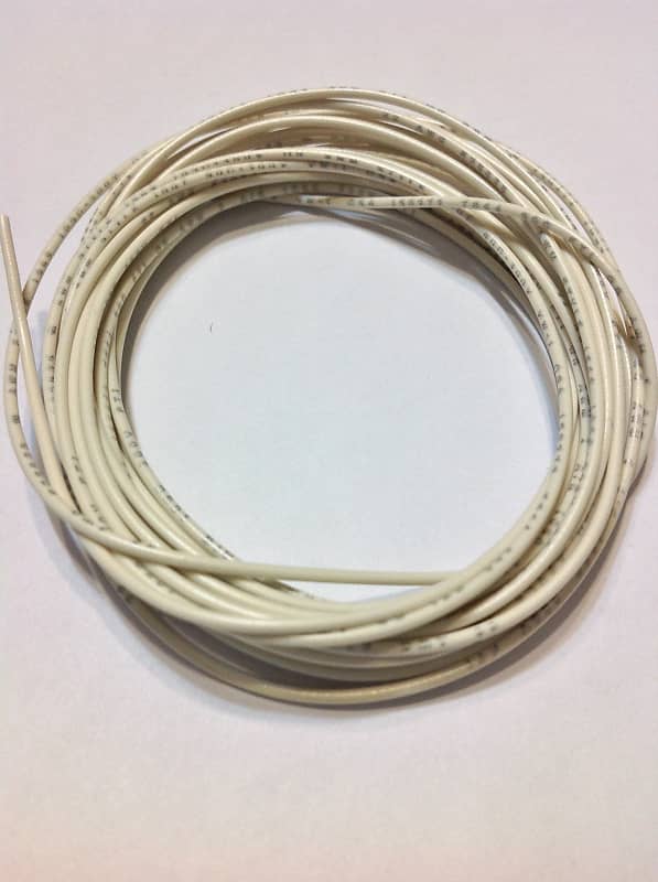 15 Feet White 22 awg PVC Coated Guitar Wire 22 Gauge image 1