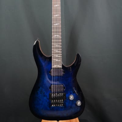 Schecter Omen Elite-6 FR Series Ocean Blue Burst Solid Body Guitar (B-Stock) image 3