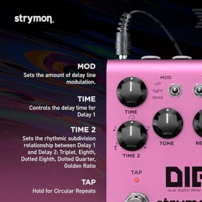 Strymon DIG V2 Dual Digital Delay Guitar Effects Pedal for Electric and Acoustic Guitar, Synths, Vocals and Keyboards image 5