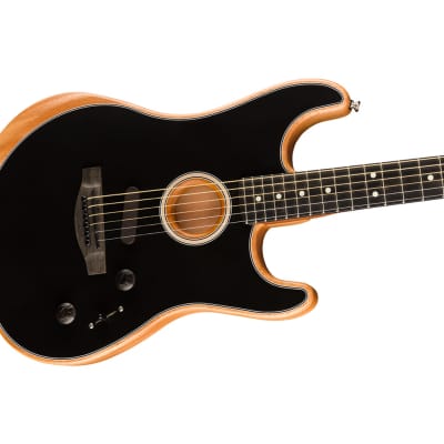 Fender American Acoustasonic Stratocaster - Black w/ Ebony FB image 4